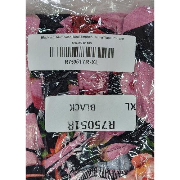 White Birch Tank Romper Shorts Black Multicolor Polyester Spandex Womens XL - Picture 6 of 8